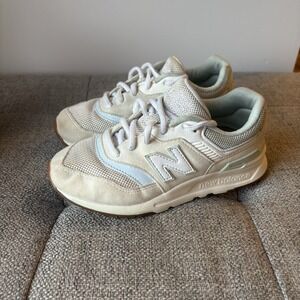 New Balance Little Kids 997H WhiteBlue Suede Sneakers, TrendyCasual Us Sz1